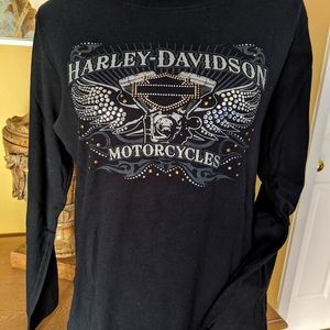 Harley Davidson Tee with Crystal Accents